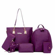 Женская сумка в комплекте, Сумки для дам, Оксфорд, водонепроницаемые, через плечо, сумки-мессенджеры, повседневные сумки, композитная сумка, фиолетовая, Черная