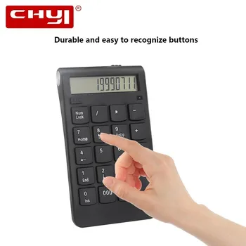 

CHYI 2.4G Wireless Numeric Keyboard 19 Keys Mini Digital USB One Hand Numpad Keypad Ergonomic For Bank PC Laptop Computer
