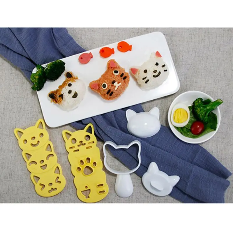 Симпатичный кот рисовый онигири мяч суши форма Декор сэндвич DIY Bento аксессуар
