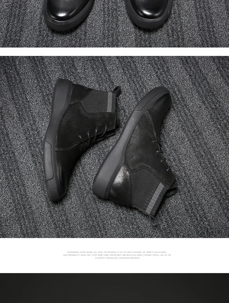 OSCO/мужские ботинки из натуральной кожи; сезон осень-зима; модная обувь на шнуровке; мужская повседневная обувь в деловом стиле с высоким берцем