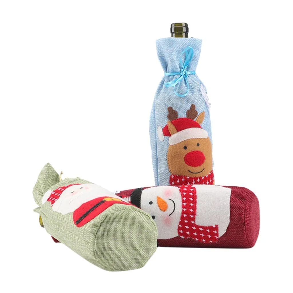 Merry Christmas Santa Wine чехол для бутылки Xmas Festival вечерние Чехлы для бутылки шампанского Merry christmas party Decoration Storage