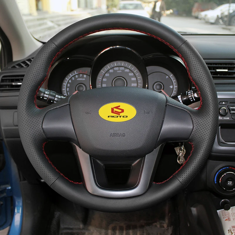 Оплетка на руль для Kia K2 Rio 3 2011 2012 2013 кожаный чехол Чехол автомобильного