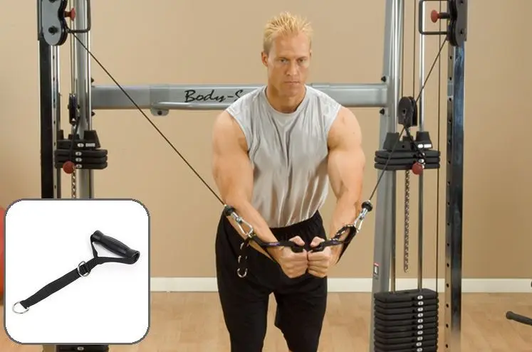 

Adjustable Gym Handle Triceps Rope Bar Accessories Cable Machine Lifting Pulling Workout Anti-slip Stirrup Handle