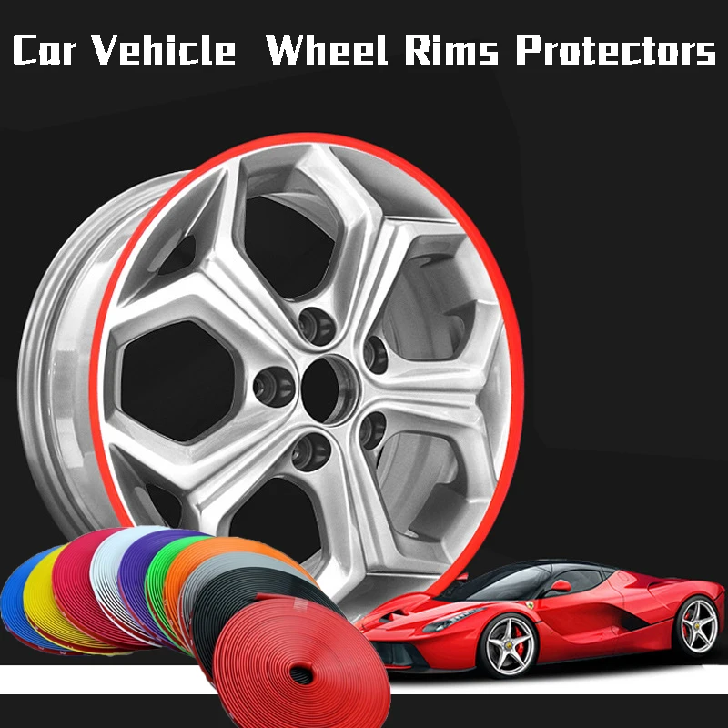 

8M/ Roll New Styling IPA Rimblades Car Vehicle Color Wheel Rims Protectors Decor Strip Tire Guard Line Rubber Moulding Trim