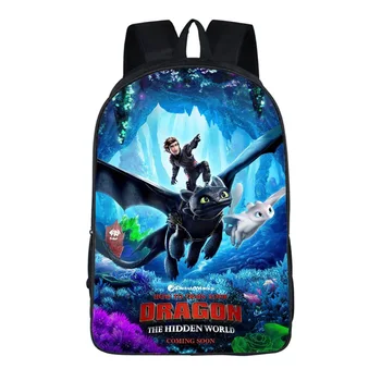 

New 3d Backpack For Women Men Fashion Cartoon How To Train Your Dragon 3 Printed Bookbag Travel Backpack Casual Daypacks Mochila