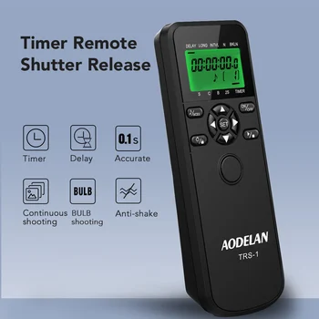 

AODELAN TRS-1 Camera Remote Shutter Release Wired Timer Remote Control for Canon Nikon Sony Panasonic Olympus and Fijifilm