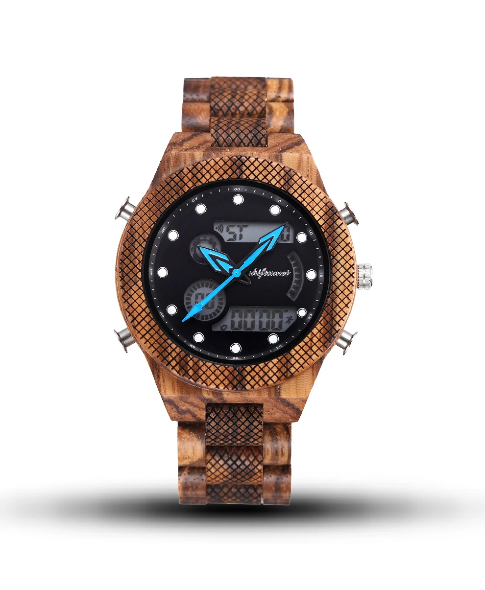 

Watch Men Digital Wooden Watch Men Top Luxury Brand Clock Military Sports Digital WristWatch relogio masculino