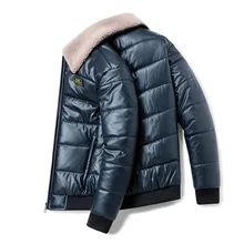 

Winter Thickened warmth Men's Leather Jackets Fleece Casual Motorcycle Jacket Biker Leather Coats European Windbreaker Leather