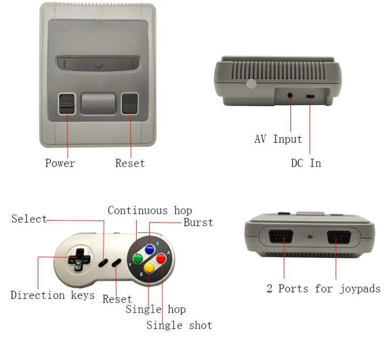 Mini consola de videojuegos portátil Retro, reproductor de juegos de 8 bits, 620 juegos integrados para Super + 2 mandos - Imagen 3