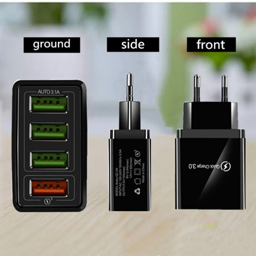 Olnylo Быстрая зарядка 3,0 2,0 USB зарядное устройство 4 порта USB быстрая зарядка для iPhone 11 QC 4,0 3,0 дорожные настенные зарядные устройства для samsung S9