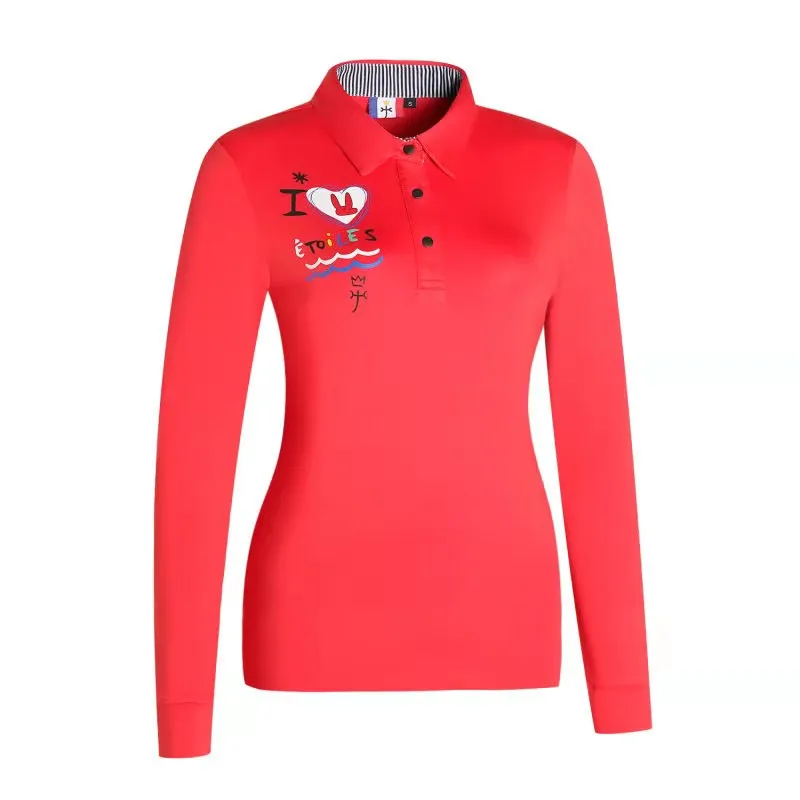 QWomen спортивная одежда с длинными рукавами футболка для гольфа 3 цвета одежда для гольфа s-xxl выбрать повседневная одежда для гольфа - Color: Red