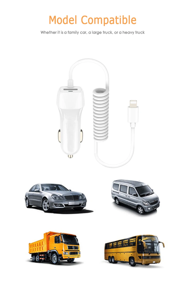 Быстрое быстрое USB-C автомобильное зарядное устройство для huawei P30 IPhone X 8 7 Android type C пружинный кабель для IPhone X 8 7 6 6s Plus huawei Xiaomi