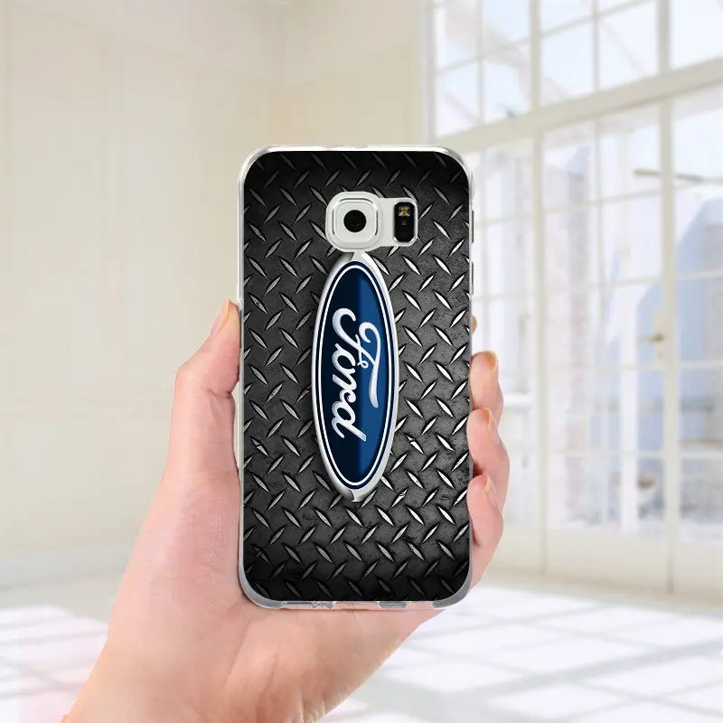 Мягкий ТПУ чехол для телефона для samsung Galaxy S2 S3 S4 S5 мини S6 S7 S8 S9 S10 Edge Plus Note 8 9 Coque модные Ford с логотипом «мустанг»