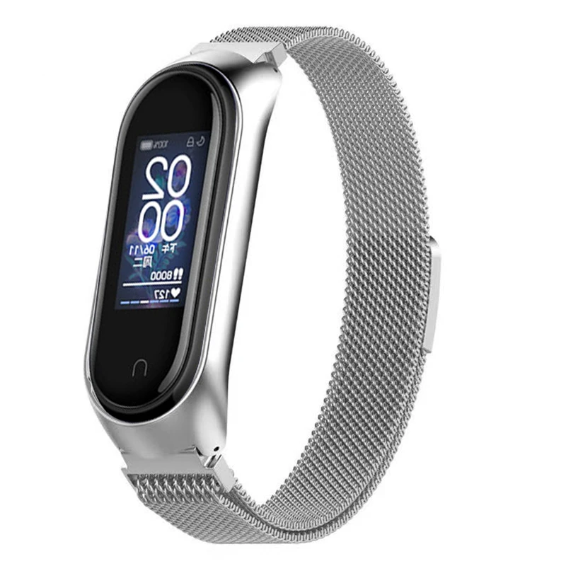 milanese loop-Sliver Ремешок на запястье mi lanese Loop для Xiao mi Band 3/4 браслет из нержавеющей стали для умных часов mi band 4 mi band 3 - Цвет: milanese loop-Sliver