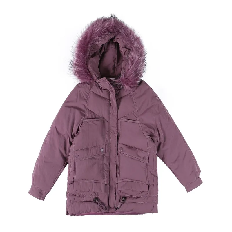 pink fake fur FORERUN/пальто с капюшоном из натурального меха, женская зимняя куртка больших размеров 5XL, Женская Толстая теплая зимняя верхняя одежда, Mujer Parka,-20 градусов - Цвет: pink fake fur