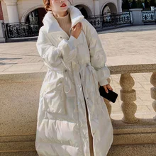 

X-Long Winter Down Padded Jacket Women 2022 New Korean Fashion Loose Cotton Coats Loose Overcoat Slim Thick Warm Outwear Parkas