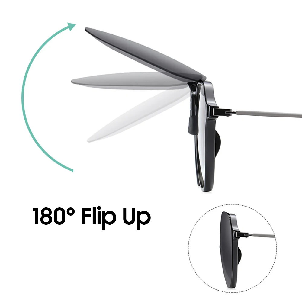 Flip Up Clip on Sunglasses Polarized Fishing Men Gredient Grey Lens Driving UV400 Big Aviation Rimless Night Vision Shades polarized sunglasses fishing sunglasses night vision glasses