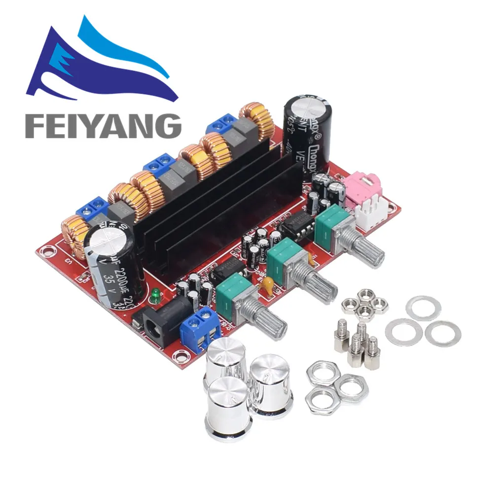 

TPA3116 2.1 Digital Audio Amplifier Board XH-HM139 TPA3116D2 Subwoofer Speaker Power Amplifiers DC12V-24V 2*50W Subwoofer 100W