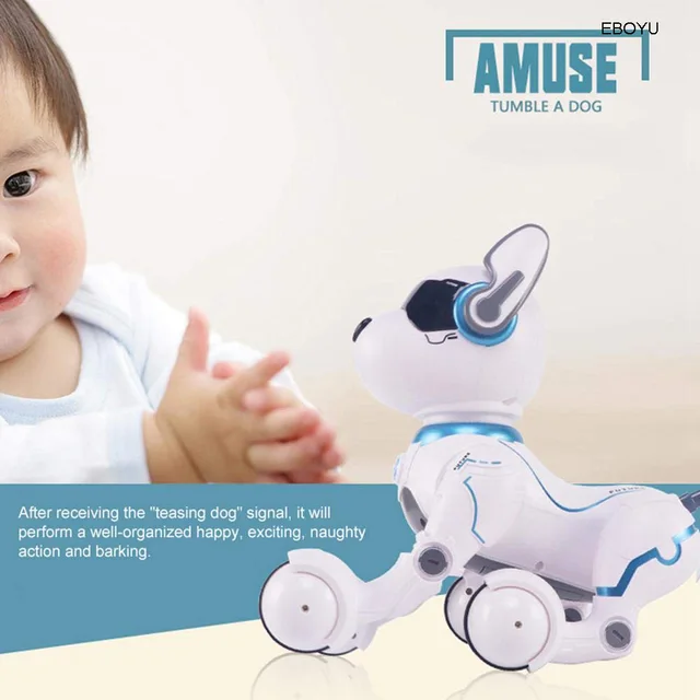 JXD A001 Smart Talking RC Robot Dog Walk & Dance Interactive Pet Puppy Robot Dog Remote Voice Control Intelligent Toy for Kids 4