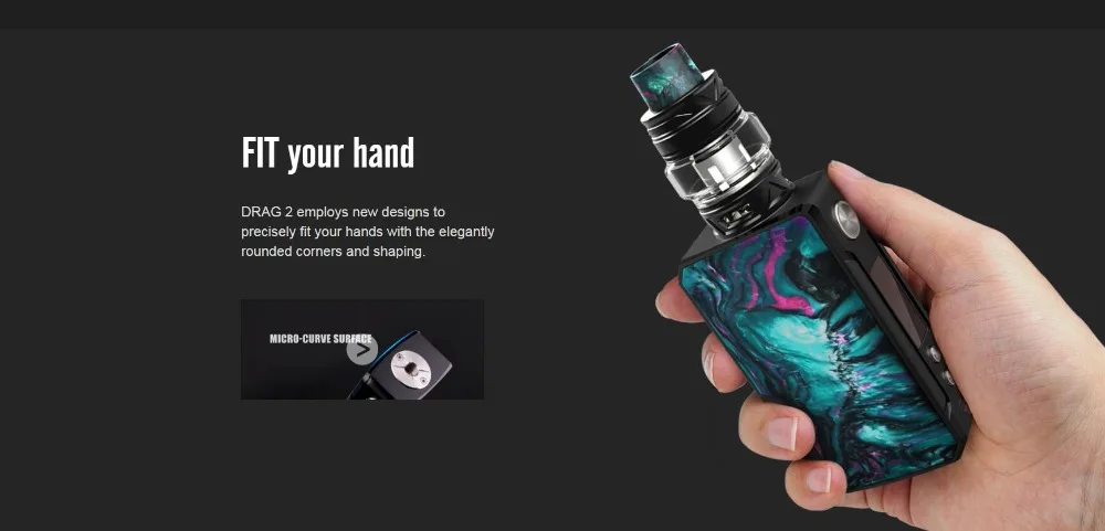 Voopoo Drag 2 комплект из платины 177 Вт Drag 2 Коробка мод Vape 5 мл Uforce T2 SubOhm Танк U2 N3 катушка электронная сигарета испаритель