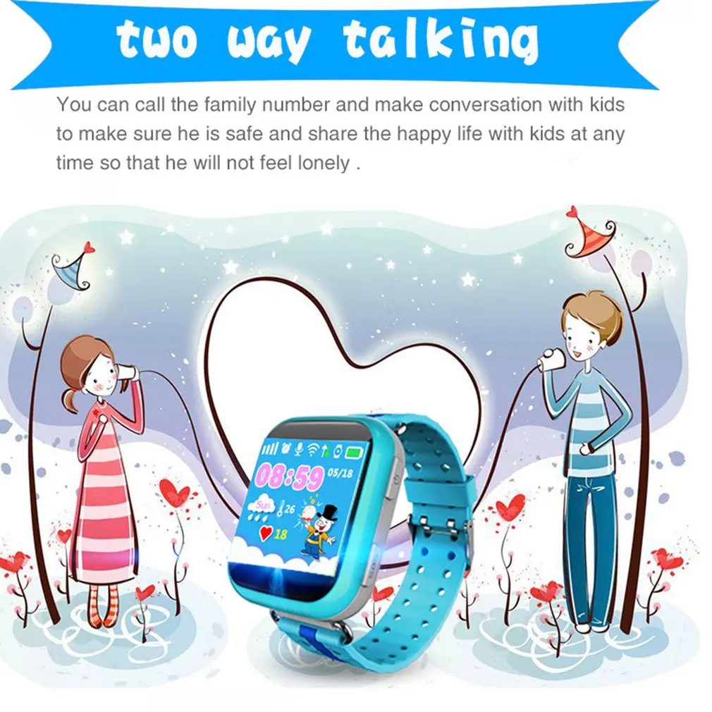Q750 Smart Child Watch Touch Screen GPS Tracker SOS for Help Anti Lost Monitor Phone Call Wristwatch for Children Kids GIFTS