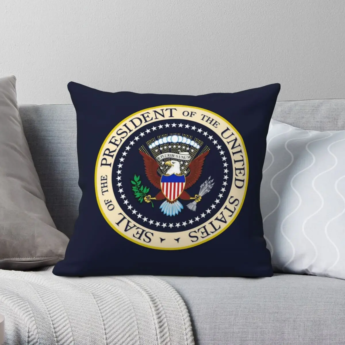 

Seal Of The President Of The United States Square Pillowcase Polyester Linen Velvet Zip Decor Pillow Case Bed Cushion Cover