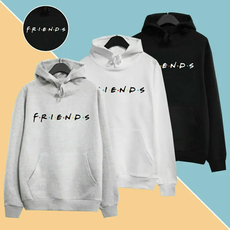 Goocheer Unisex Men Women FRIENDS Letter Print Couple Matching Hoodies Jumper Hooded Sweatshirt Autumn Fashion Sweatshirt