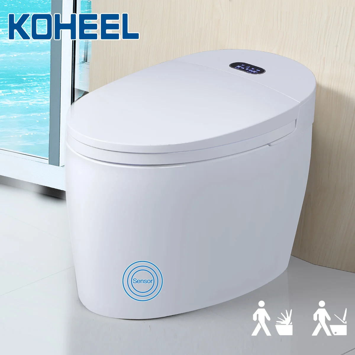 KOHEELSmartToiletElongatedRemoteControlledToiletOnePiece