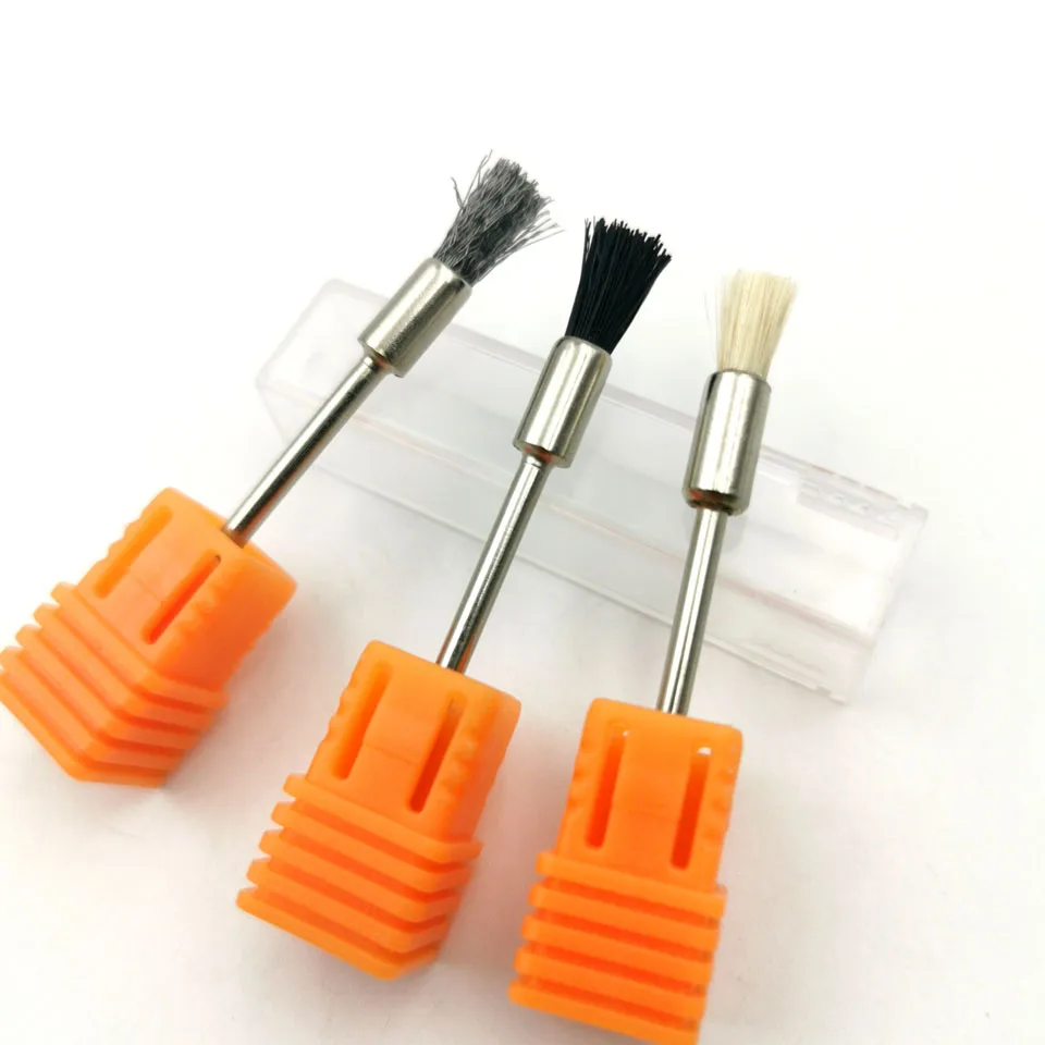 HYTOOS 1PCS Nail Drill Bits Copper Wire Cleaning Brush 3/32'' Rotary Manicure Electric Drills Accessories Nail Art Tools 6