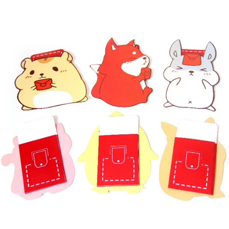 

5Pcs/pack Hot Stamping Prosperous Dog Design Red Packet New Year Wedding Red Envelope Birthday Gift Envelope Storage Escolar