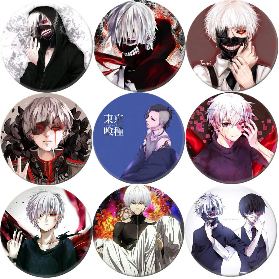 Японское Аниме Tokyo Ghoul брошь Kaneki Ken Touka Kirishima значок косплея рюкзаки пуговицы