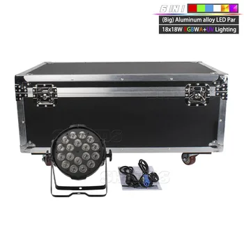 

8PCS 18x15W Led Par Light RGBWA 5in1 Aluminum And Flight Case Spotlight 18x18W RGBWA UV 6in1 DMX Stage 18x12W 4in1 DJ Disco Part