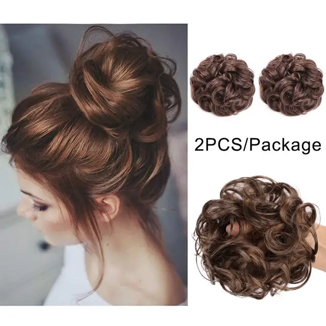 Aisi Beauty Synthetic Hair Bun Extensions 2pcs Curly Chignons