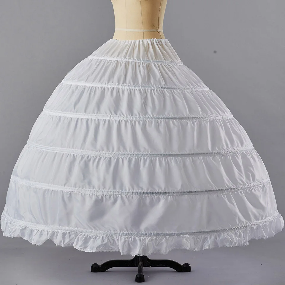 Dressv дешевая Свадебная юбка Jupon длинный кринолиновый подъюбник Нижняя юбка для бального платья 6 слоев петли Свадебная юбка s