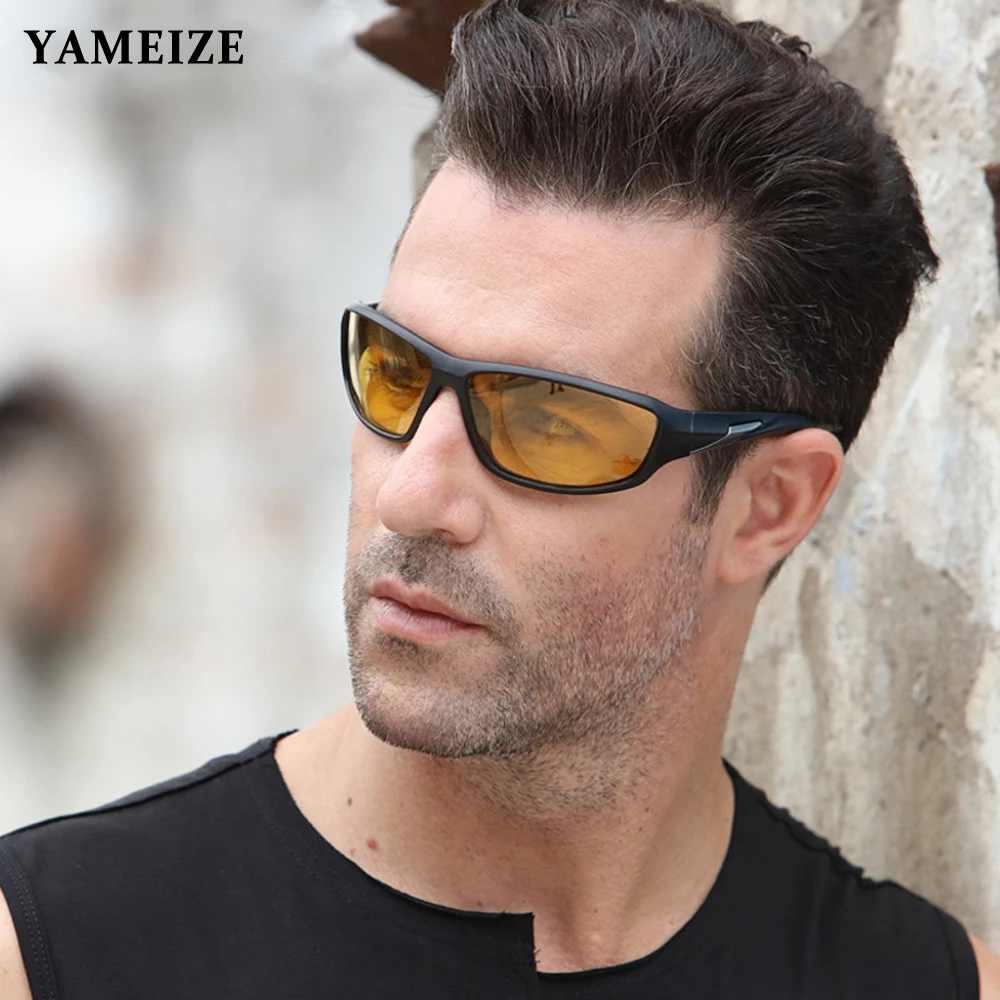 YAMEIZE Anti Glare Night Vision Glasses For Driving Men Polarized  Sunglasses Women Driver Glasses Yellow Lens Sports Goggles