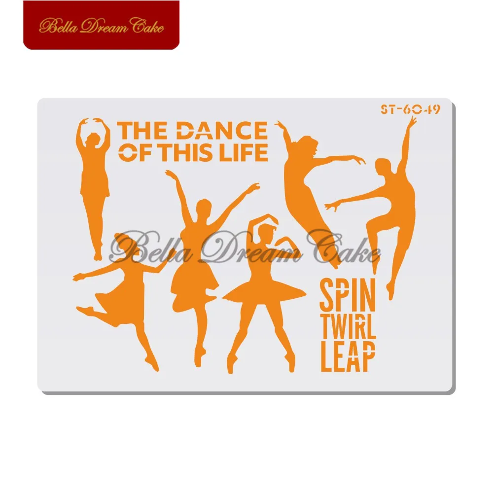 

Dancers Dance Moves Cake Stencil Wall Stencils for Painting Home Decor DIY Scrapbooking Drawing Stencil Template Cake Tools