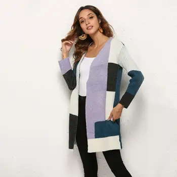 

Autumn Winter Cardigan Print Loose Women Commuter Sweater Large Size Loose Sweater Jacket