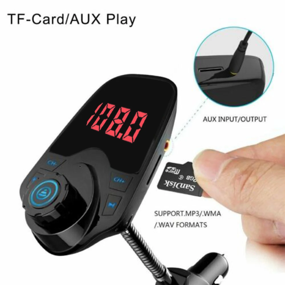 T10 беспроводной автомобильный Bluetooth fm-передатчик MP3 радио плеер адаптер Handfree Автомобильный комплект USB зарядное устройство 2.1A зарядка