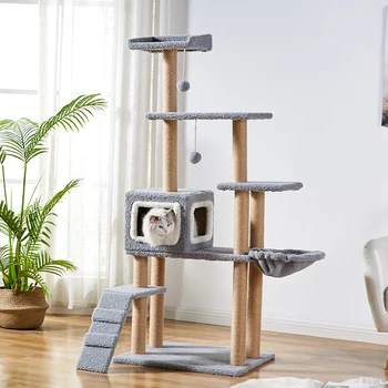 

Four Seasons Universal Large Cat Climbing Frame Small Nest Grab Frame Durable Grab Board Cat Tree Shelf Integrated Villa Den