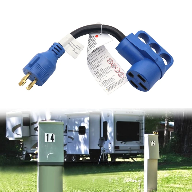 RV Converter Cable 30 Amp Male To 50 Amp Female Dogbone Adapter Power Plug Cord RV Motorhome