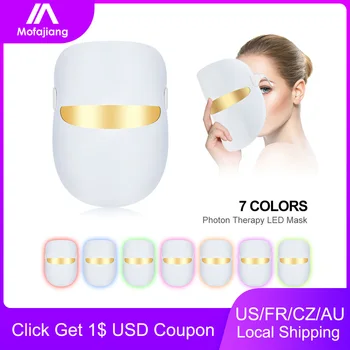 

7 Colors Led Light Therapy Mask Skin Rejuvenation Anti Aging Acne Spot Wrinkles Removal Whitening Beauty Machine Device