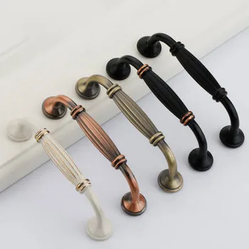 Cabinet Handles And Knob Rome Column Antique Simple Furniture Drawer Knobs For Kitchen And Cabinet Door Pulls Bronze 96mm128mm