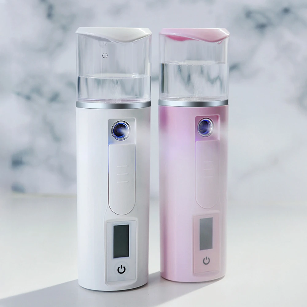 Facial Moisturizing Beauty Instrument USB Charging Portable Nano Mist Spray Atomization Mister Skin Test Hydrating Device#452