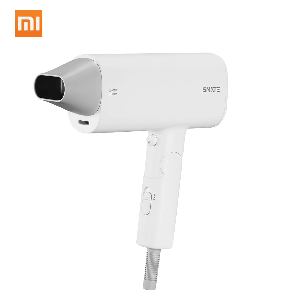 Белый SMATE SH-16, 1600 Вт, Женский фен для волос Xiaomi, фен для путешествий, бытовые инструменты для укладки волос, фен для мужчин, домашний фен для волос, воздуходувка - Цвет: Белый