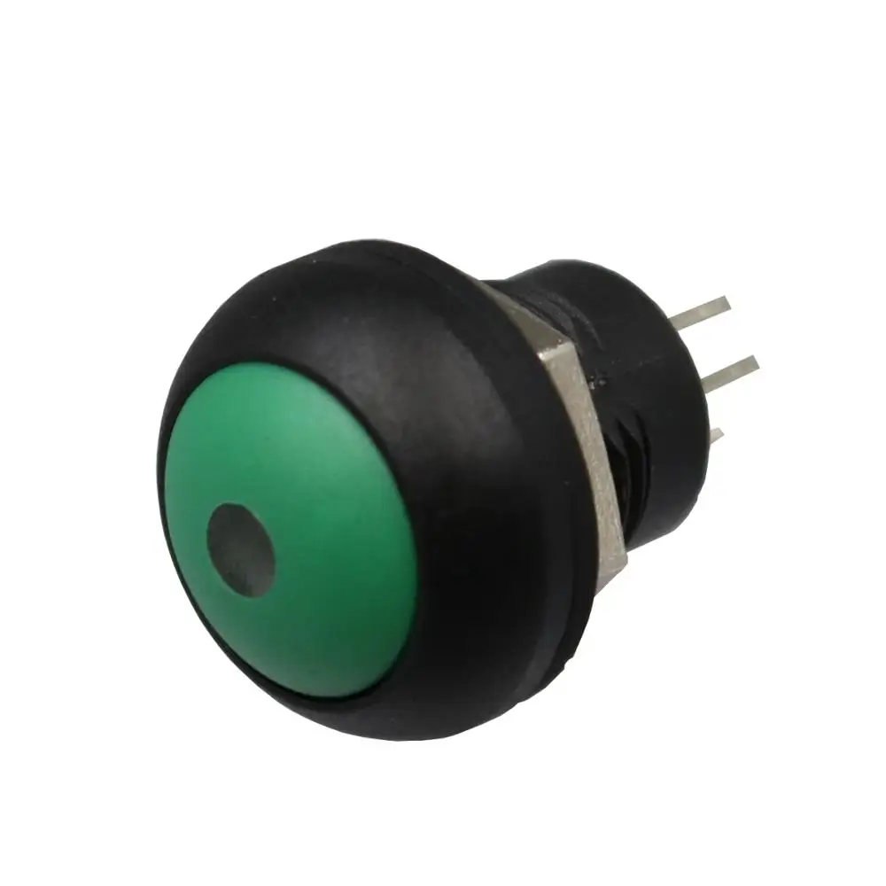 

1Pcs PB12 12mm Green Round Momentary Push Button Switch With Green Light SPST