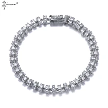 Хип хоп Bling AAA CZ кубический цирконий Iced Out круглые звенья цепи браслеты для мужчин и женщин рэппер ювелирные изделия 6 мм 8 дюймов Fine Pulsera