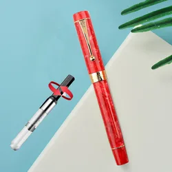 Jinhao pluma estilográfica de resina centenaria, bolígrafo de escritura de oficina y negocios, Iridum /F/M/con convertidor punta doblada, Clip dorado, nuevo color, 100