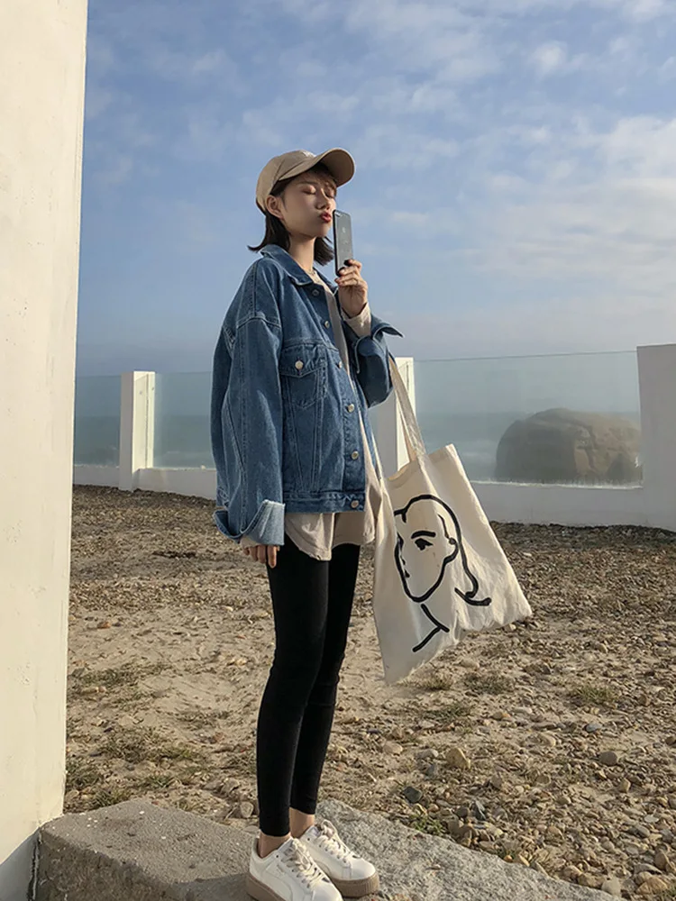 

Spring New Style Jeans Coat Women's Short Loose-Fit Korean-style Versatile BF Style Students Cowboy Clothing Jacket Women's