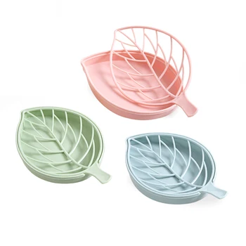 

Leaf Shape Non-slip Soap Box Soap Dish Soap Holder Toilet Shower Tray Draining Rack Soap Tray Holder Soap Saver Bathroom Gadgets