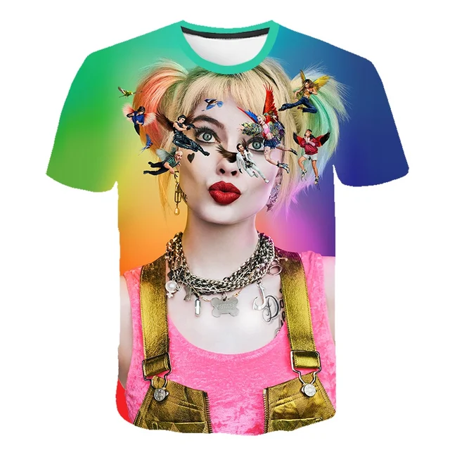 Fashion Women/Men's Harley Quinn Clown 3D Print Short Sleeve Casual Graphic Tee